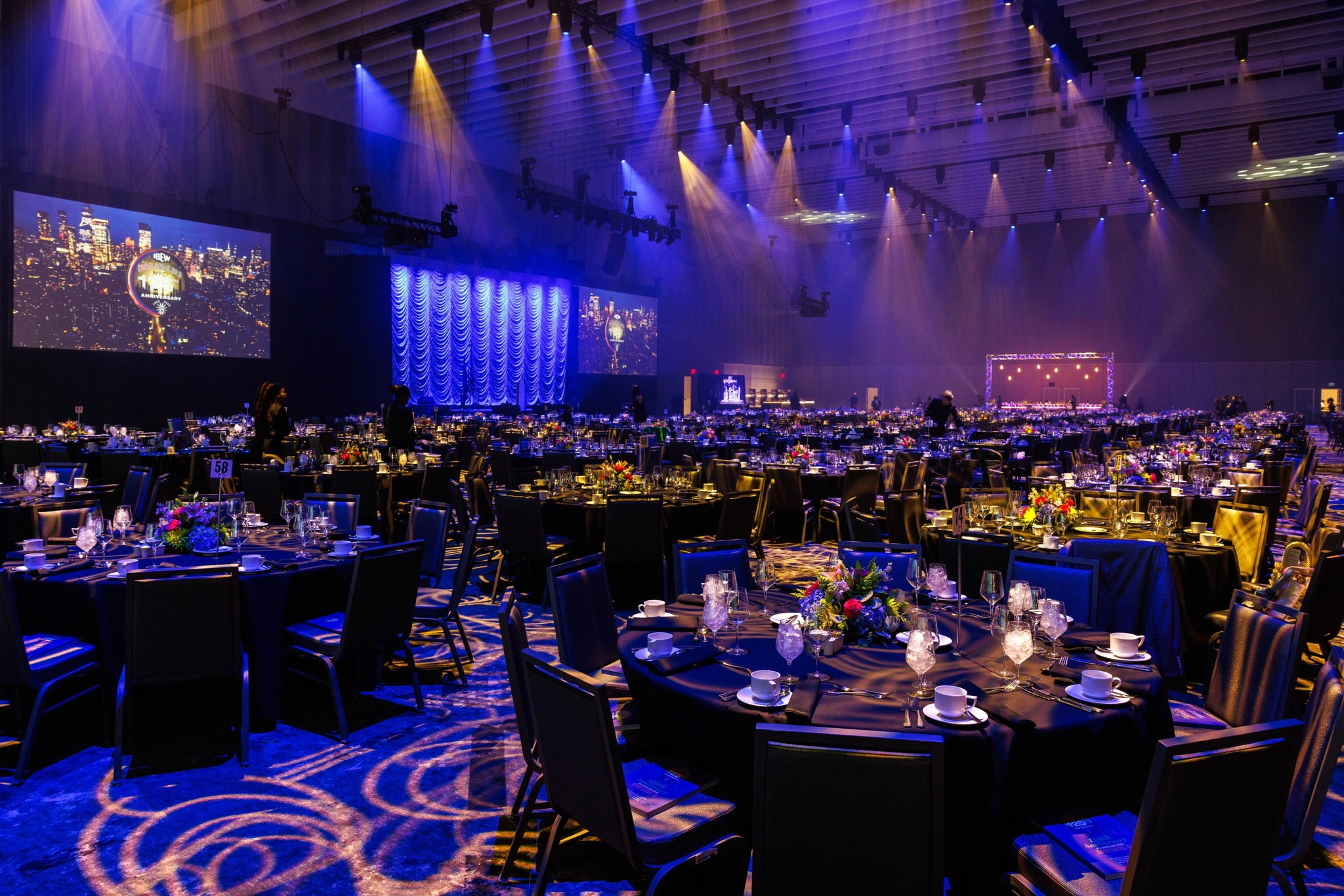 View of the Overview with gala room set up at Javits Center
